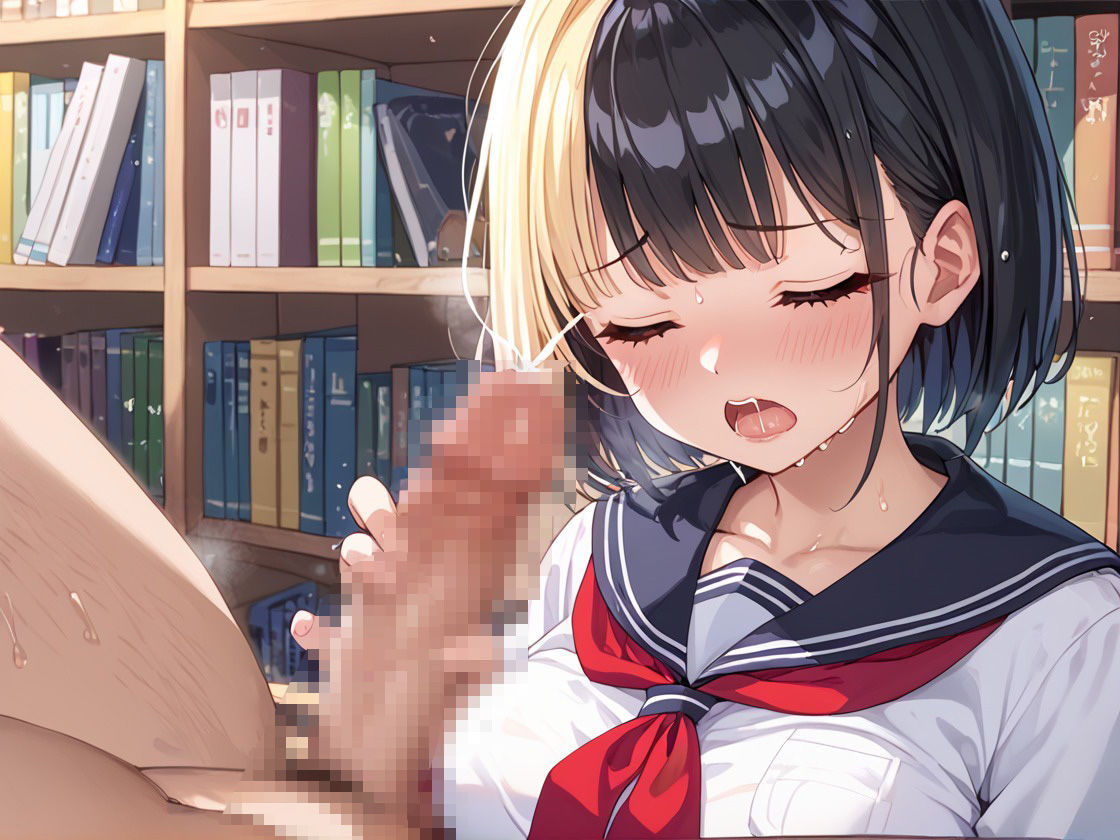 見られちゃう?図書室で中出しデート 画像5