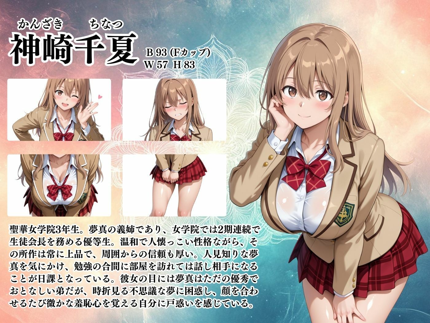 サンプル画像1:【4Kイラスト】淫夢堕_俺の淫夢で神崎千夏の本性を犯し尽くす！！（教室編）(Re：ロード_聖華女学院) [d_551367]