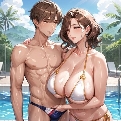 サンプル画像3:爆乳人妻の逆ナン淫乱旅行〜水着に手を入れアソコを優しく握る人妻〜(熟成ハム) [d_551382]