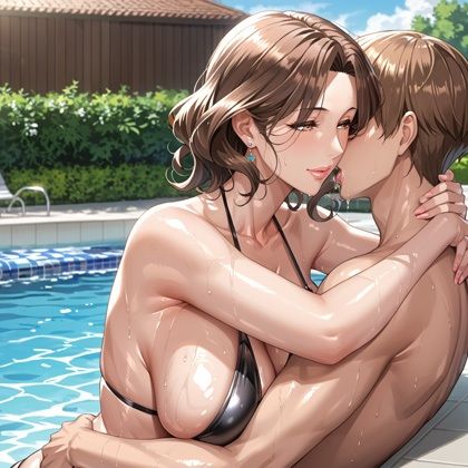 サンプル画像4:爆乳人妻の逆ナン淫乱旅行〜水着に手を入れアソコを優しく握る人妻〜(熟成ハム) [d_551382]