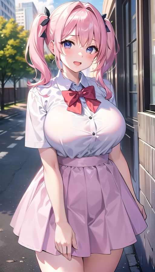 サンプル画像1:桃色髪巨乳娘ホテル(くろめあい) [d_551442]