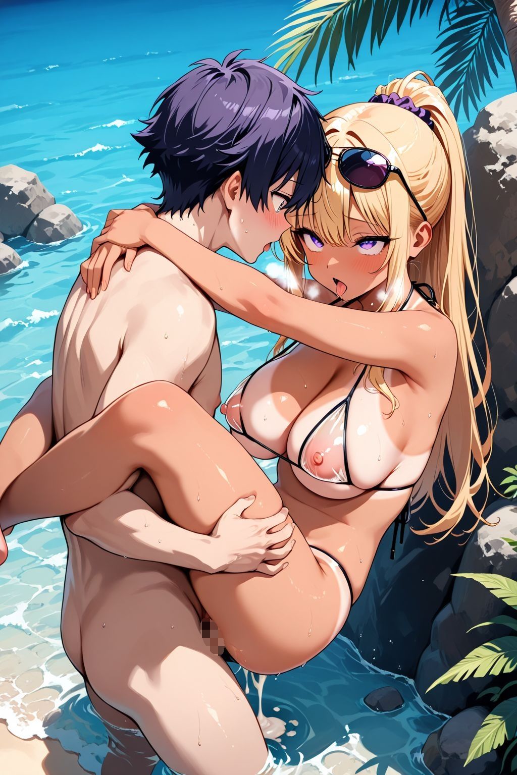 サンプル画像4:巨乳な黒ギャルとビーチでナンパSEXした件(肉欲の園) [d_551492]