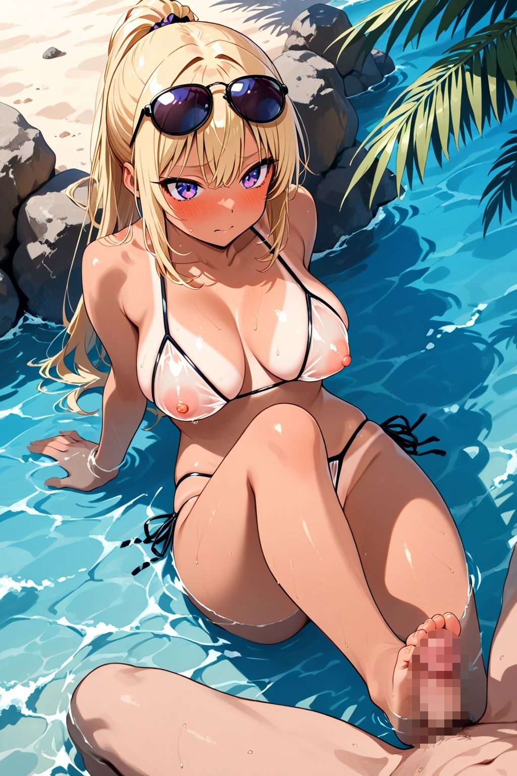 サンプル画像5:巨乳な黒ギャルとビーチでナンパSEXした件(肉欲の園) [d_551492]