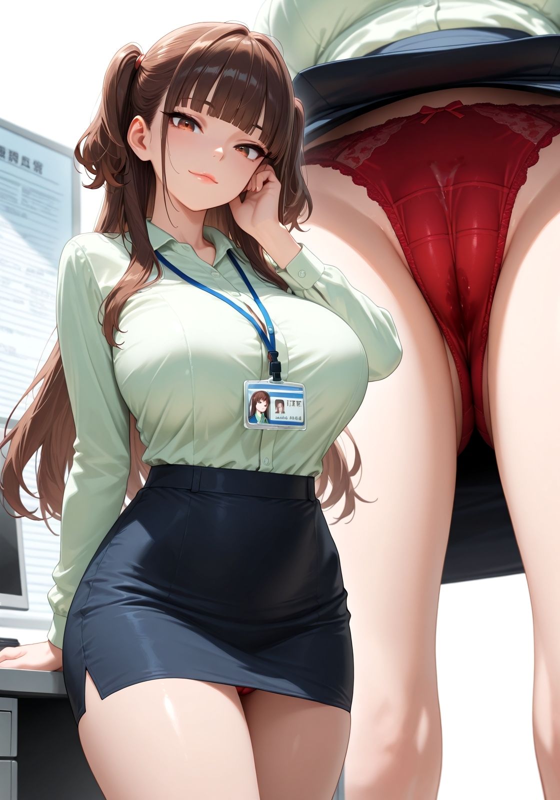 サンプル画像2:ふーん  〜こんなパンツ履いてるんだ〜(ニッチッチ) [d_551516]