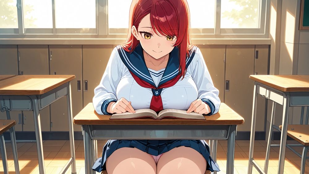 サンプル画像3:紺髪クール＆赤髪元気娘が水泳部顧問と中出し交尾【4K】【FANZA専売】(ニート印刷所) [d_551555]