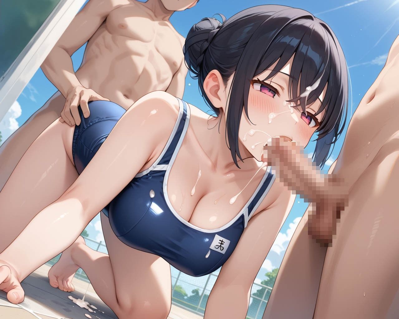 サンプル画像3:スク水図鑑〜男を惑わす彼女に正義のチン〇で中出し制裁〜(青空楽園) [d_551622]