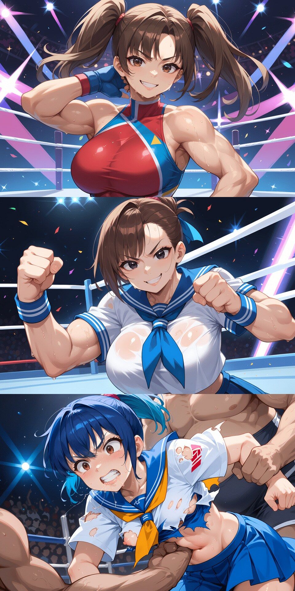 サンプル画像1:地下闘技場で強い女性をアヘ顔食糞スカトロ脱糞させた件(裏性癖の館) [d_551635]