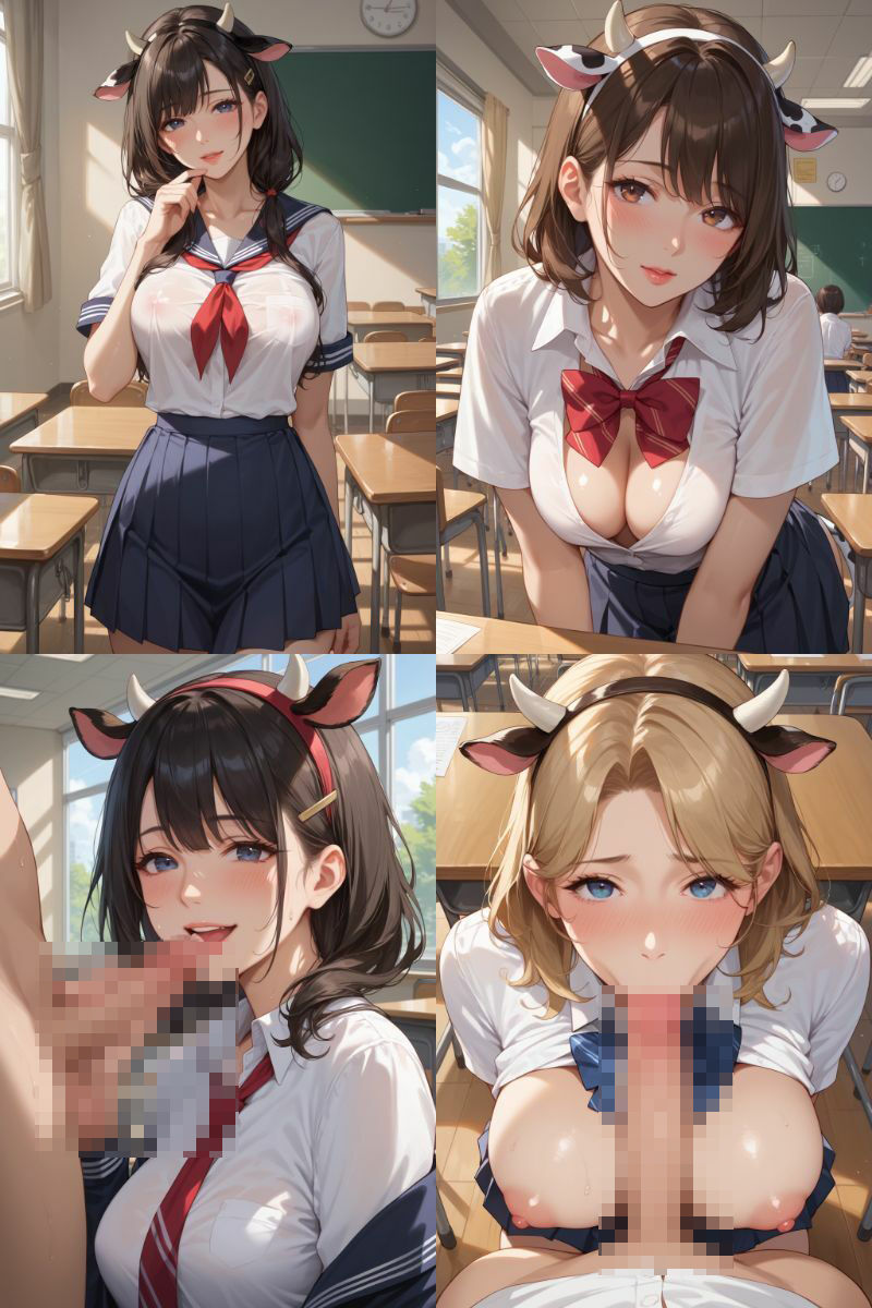 サンプル画像1:ケモミミ？の楽園  〜あだるとVer〜  うし 制服編(ツースリーステーション) [d_551696]