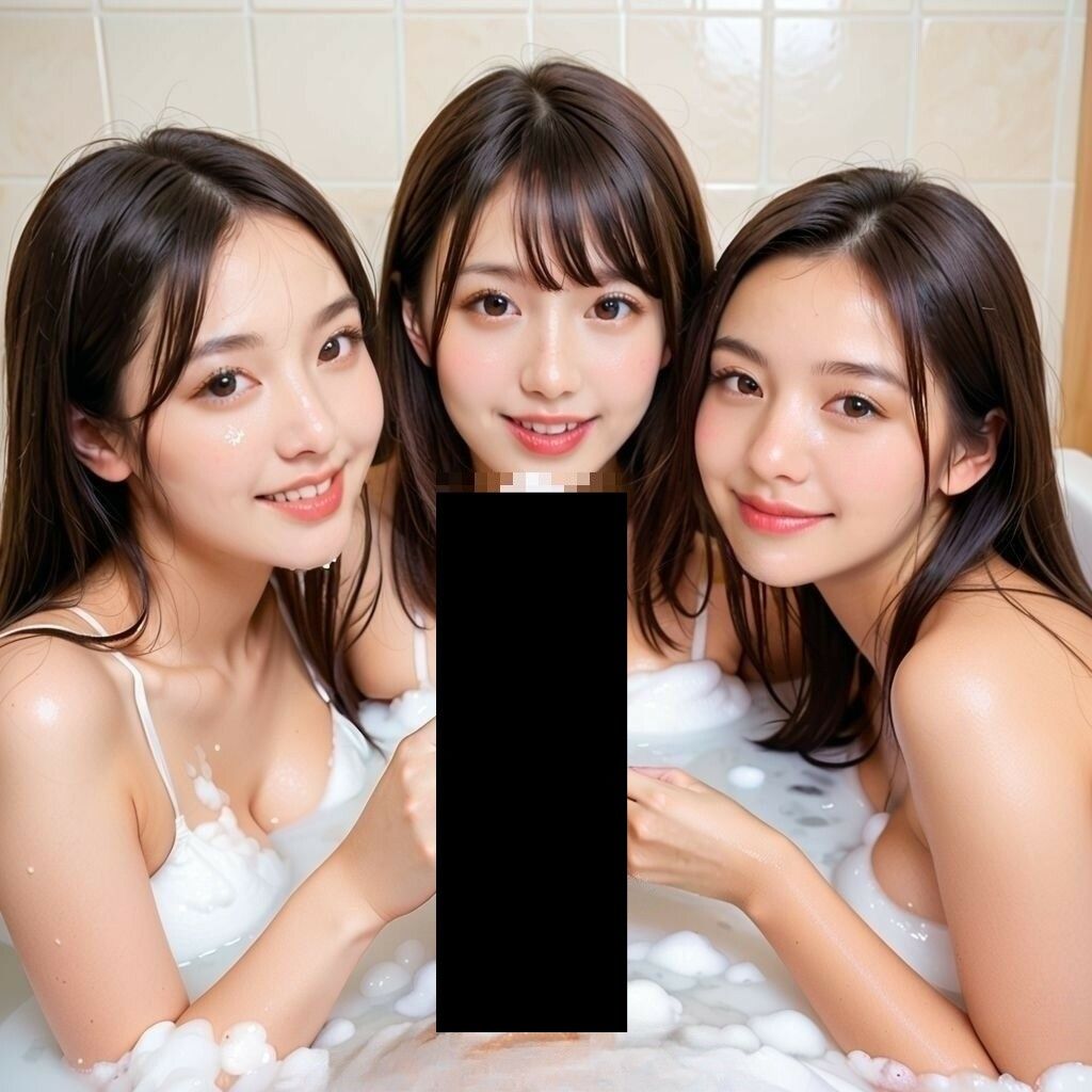 サンプル画像3:美女たちに癒やされるハーレム風呂(AI美エロ) [d_552130]