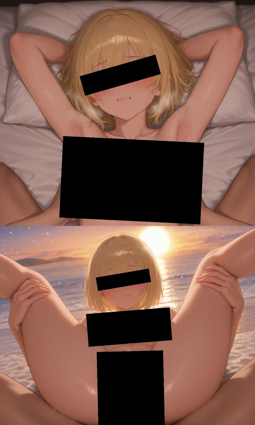 サンプル画像2:金髪貧乳美少女のえっちな写真集vol.16〜春の雪の夕方の海編〜(ゆるふわ研究所) [d_552198]