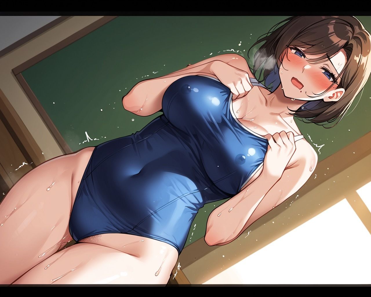 娘の制服を着て誘惑してくる爆乳人妻を孕ませ計画 画像5