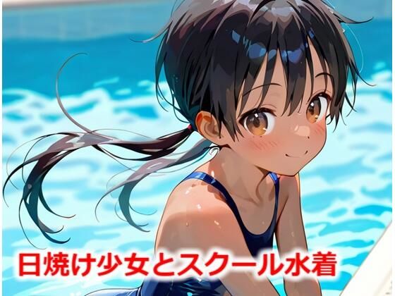 日焼け少女とスクール水着