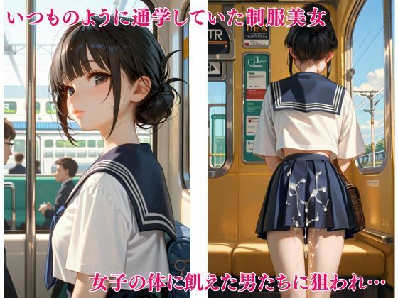サンプル画像1:通学途中の電車で痴●  男たちの標的になってしまった制服美女の話(なまはむ) [d_552745]