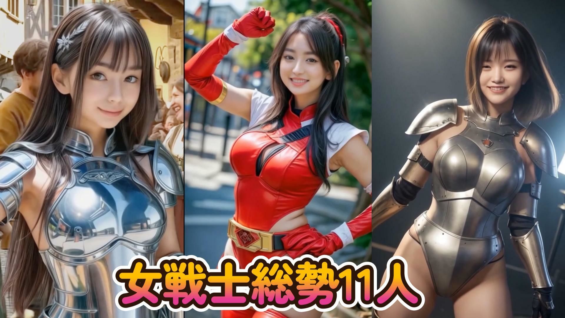 サンプル画像2:【動画】女戦士  総勢11名  コスチュームが徐々に破壊されていく動画(もこもこ) [d_552773]