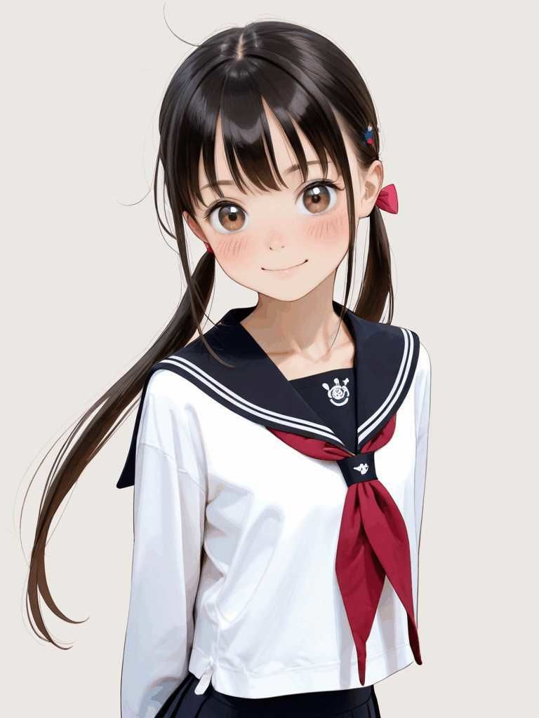 日焼け少女とセーラー服 S1