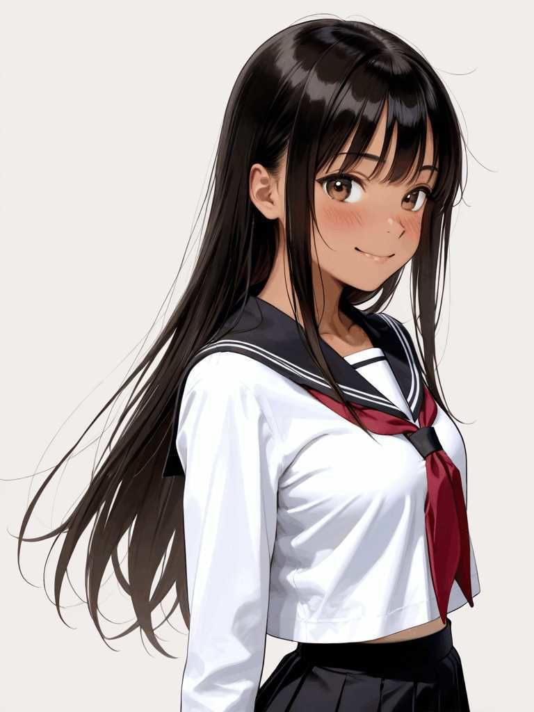 日焼け少女とセーラー服 B 画像1