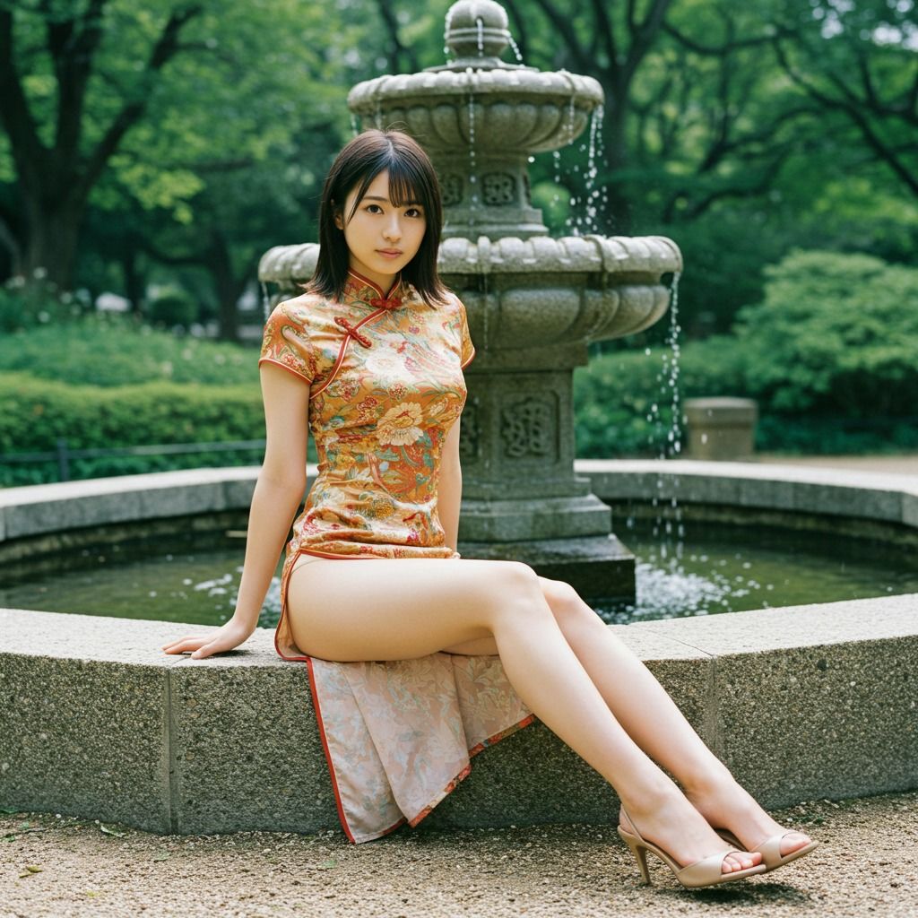 サンプル画像5:アイドル  チャイナドレス(もう限界) [d_553023]