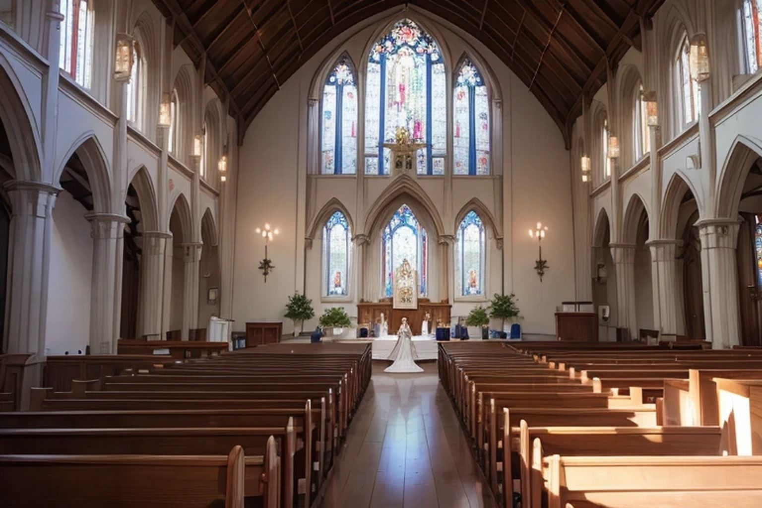 サンプル画像2:教会結婚式  背景素材(豊川内角) [d_553089]