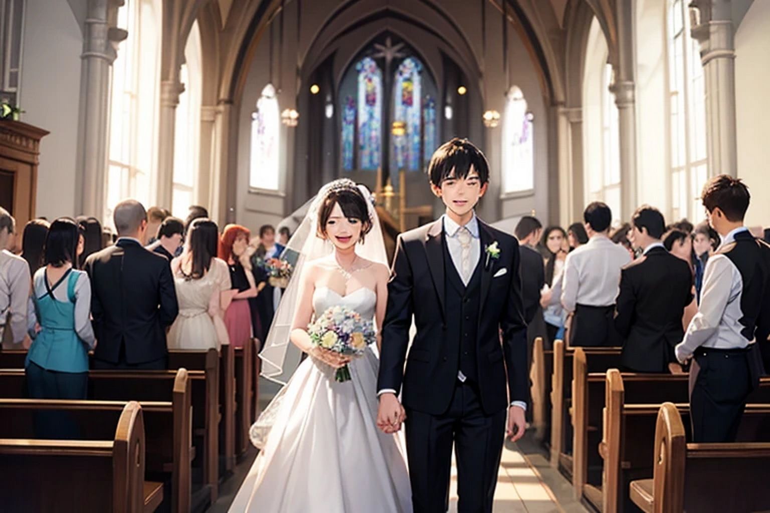 サンプル画像3:教会結婚式  背景素材(豊川内角) [d_553089]