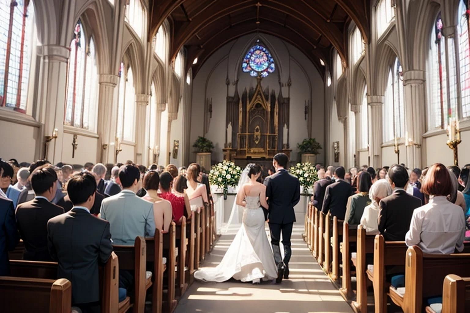 サンプル画像5:教会結婚式  背景素材(豊川内角) [d_553089]