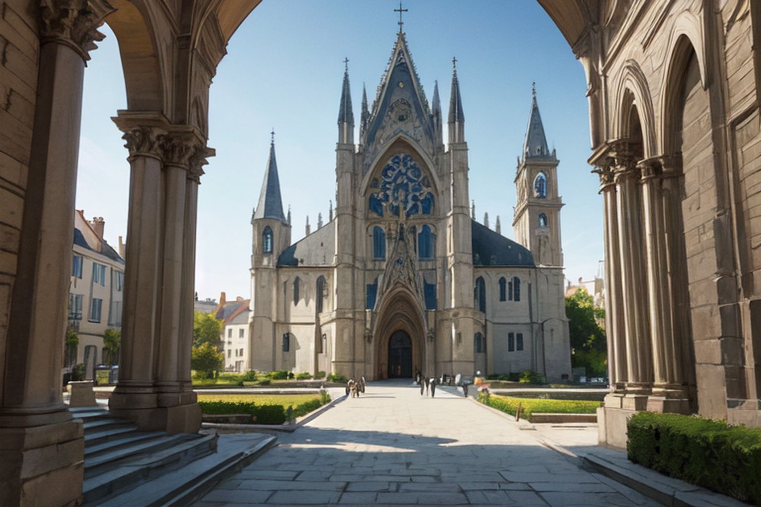 サンプル画像6:教会結婚式  背景素材(豊川内角) [d_553089]