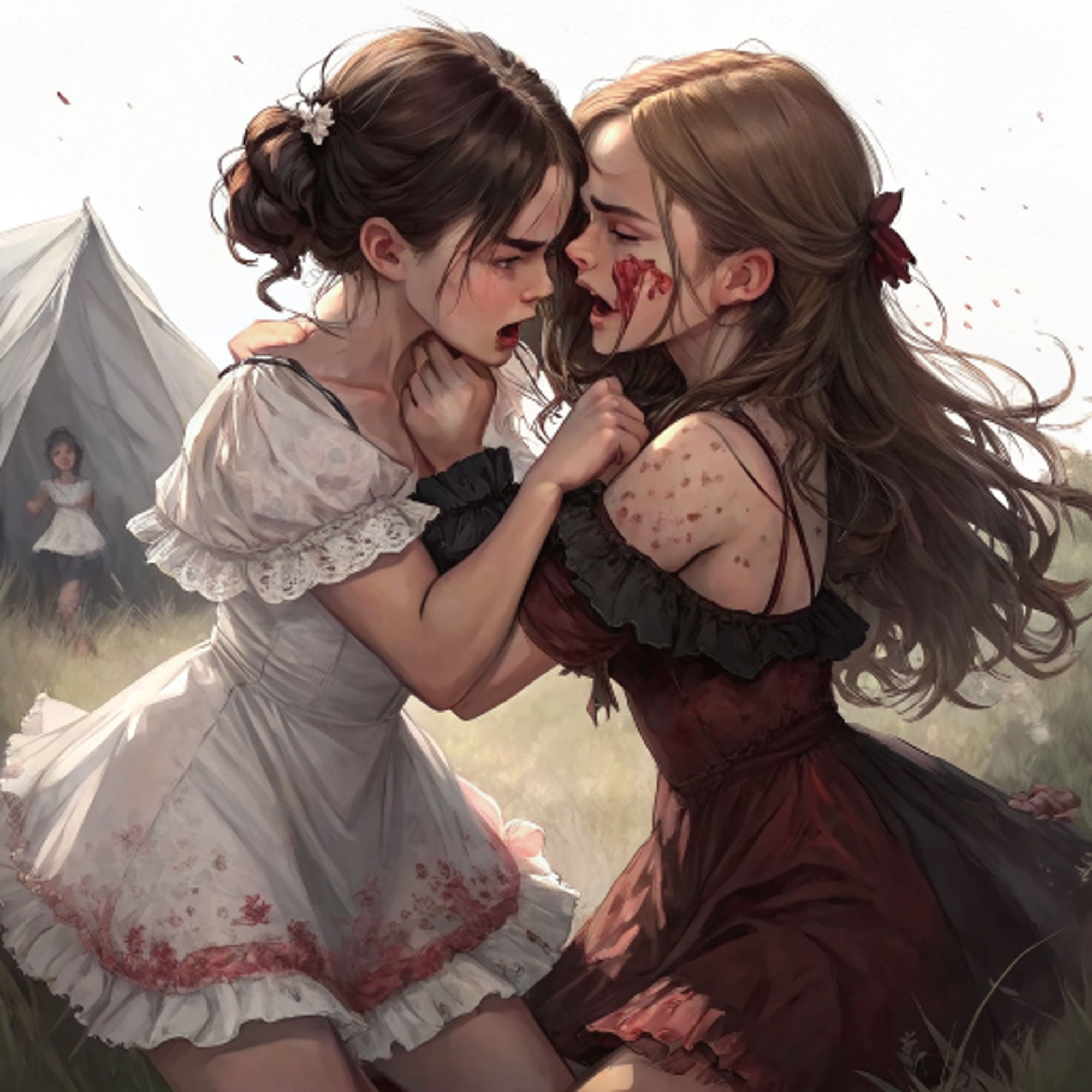 女同士の喧嘩は美しい キャットファイト Catfight レズビアン レズビアンバトル 百合 AI写真集、AI動画集  2_5