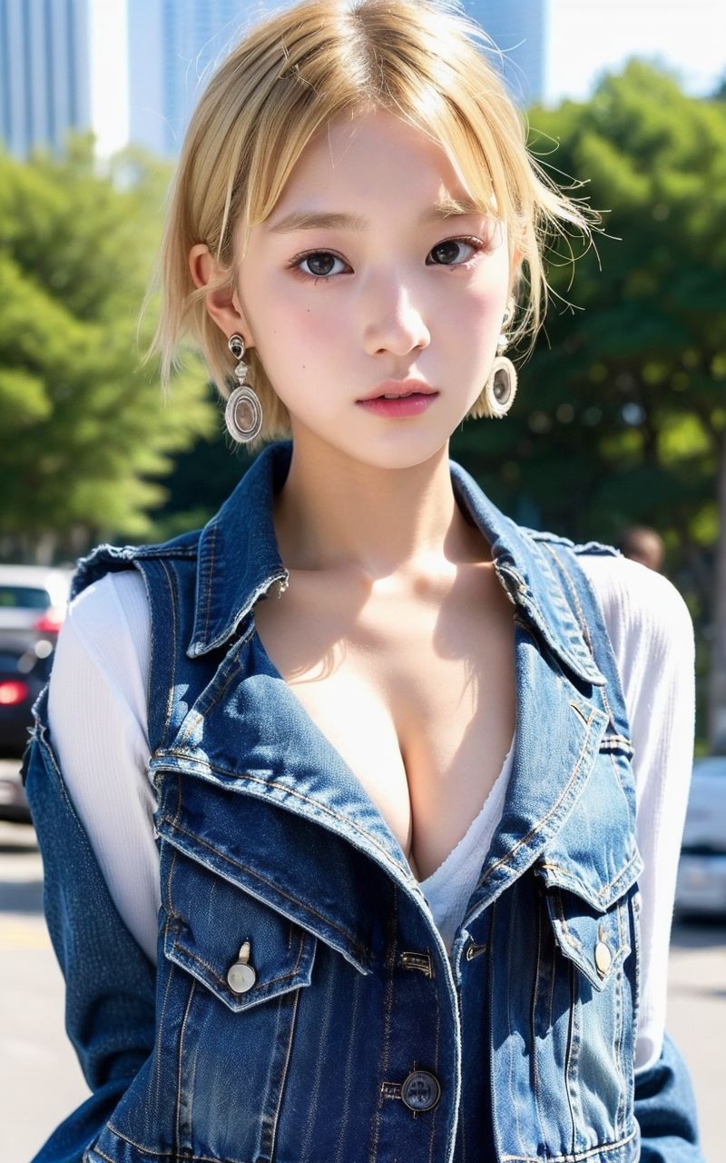 サンプル画像6:AI美女写真集┃金髪ショート美人(AI美女写真集┃清楚な大人) [d_553376]