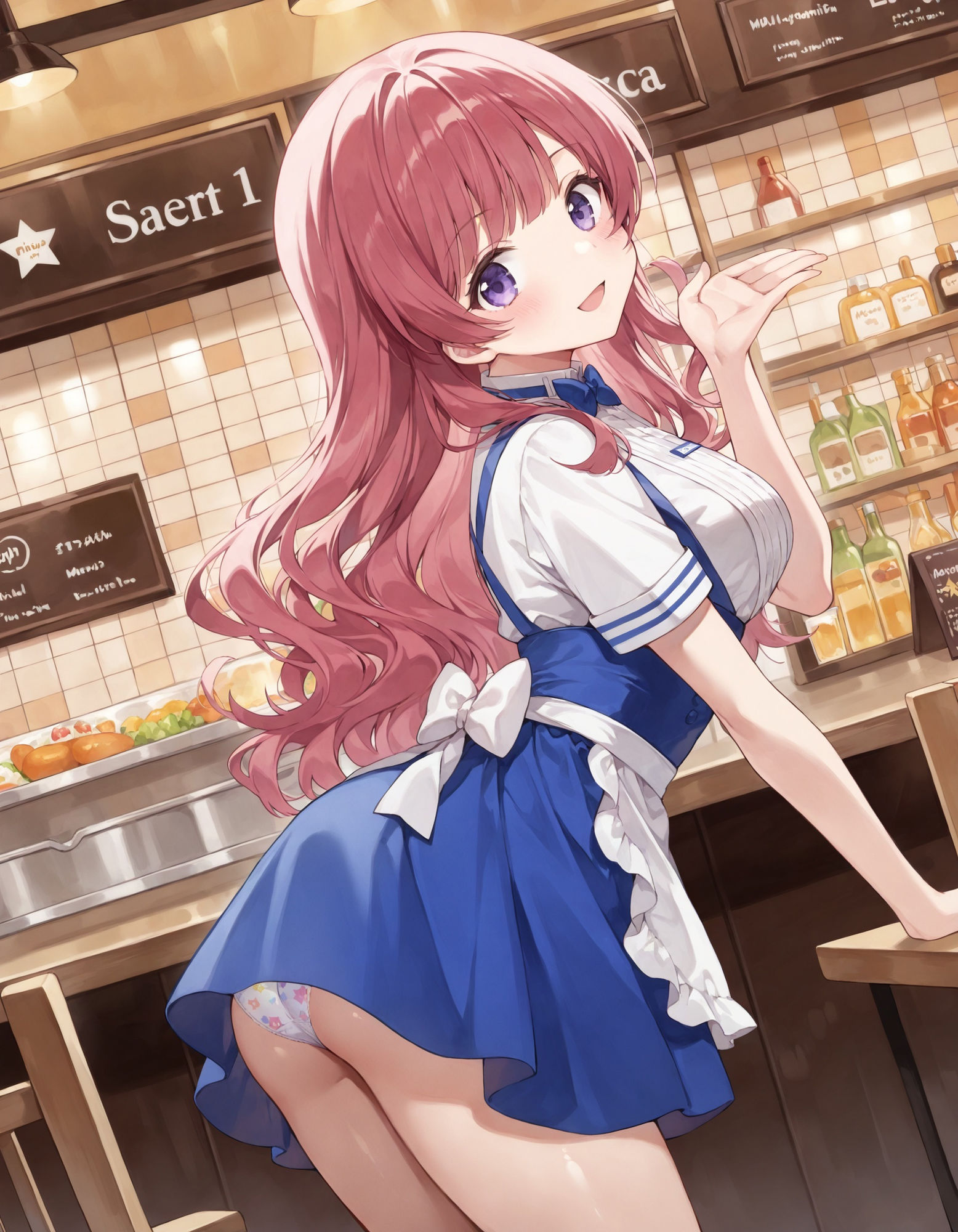 サンプル画像2:ウェイトレスの前かがみパンチラ(D.P.H.) [d_553420]