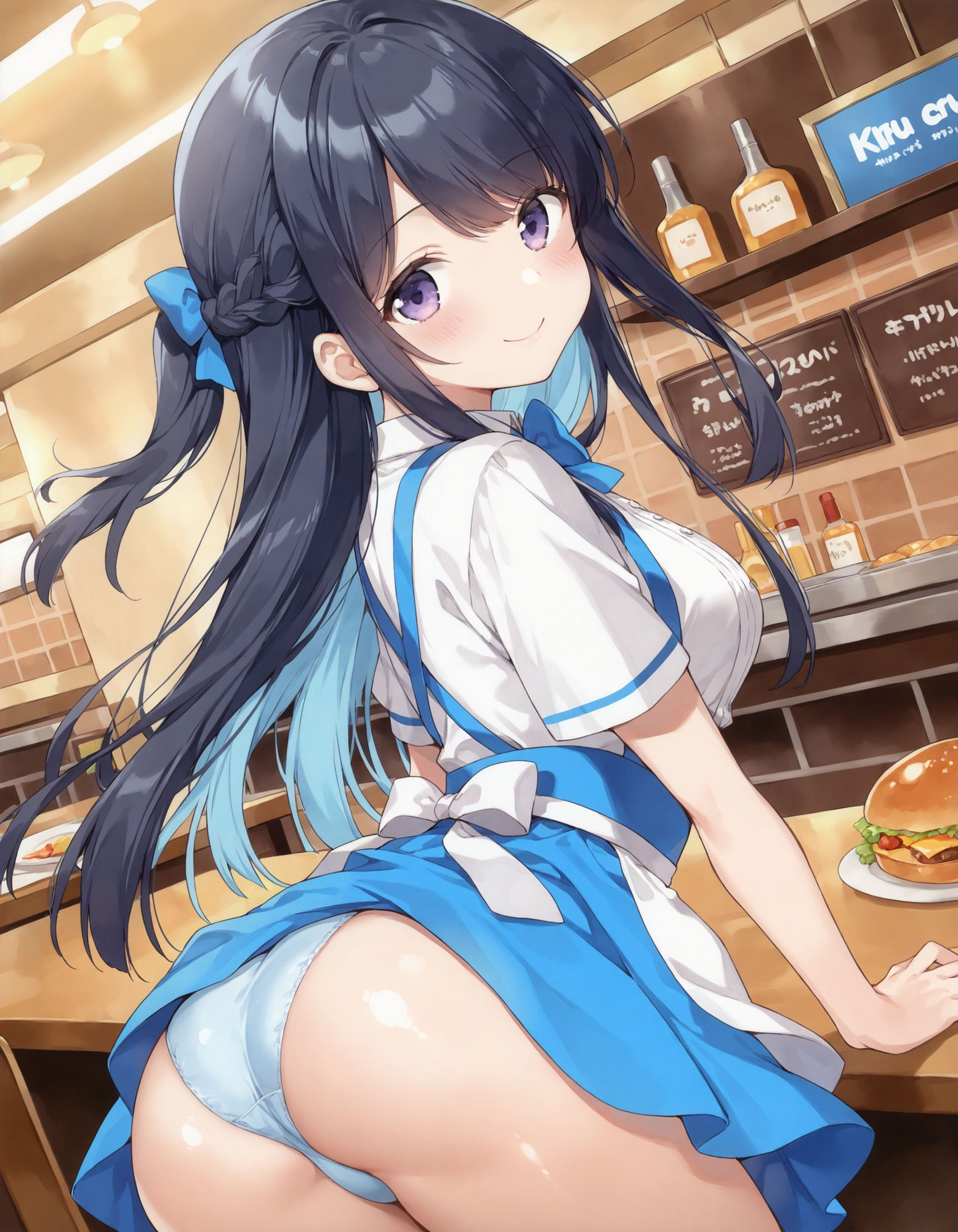 サンプル画像3:ウェイトレスの前かがみパンチラ(D.P.H.) [d_553420]