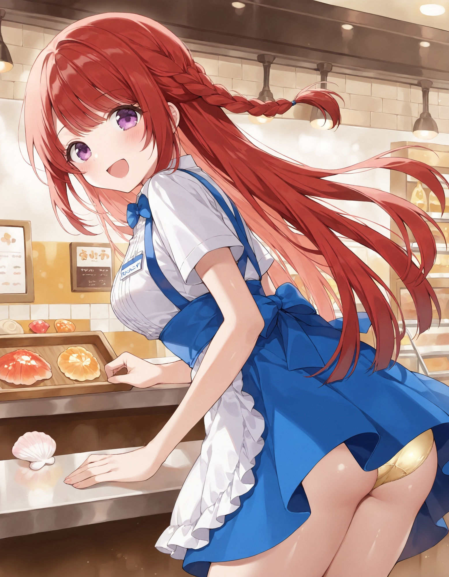 サンプル画像5:ウェイトレスの前かがみパンチラ(D.P.H.) [d_553420]