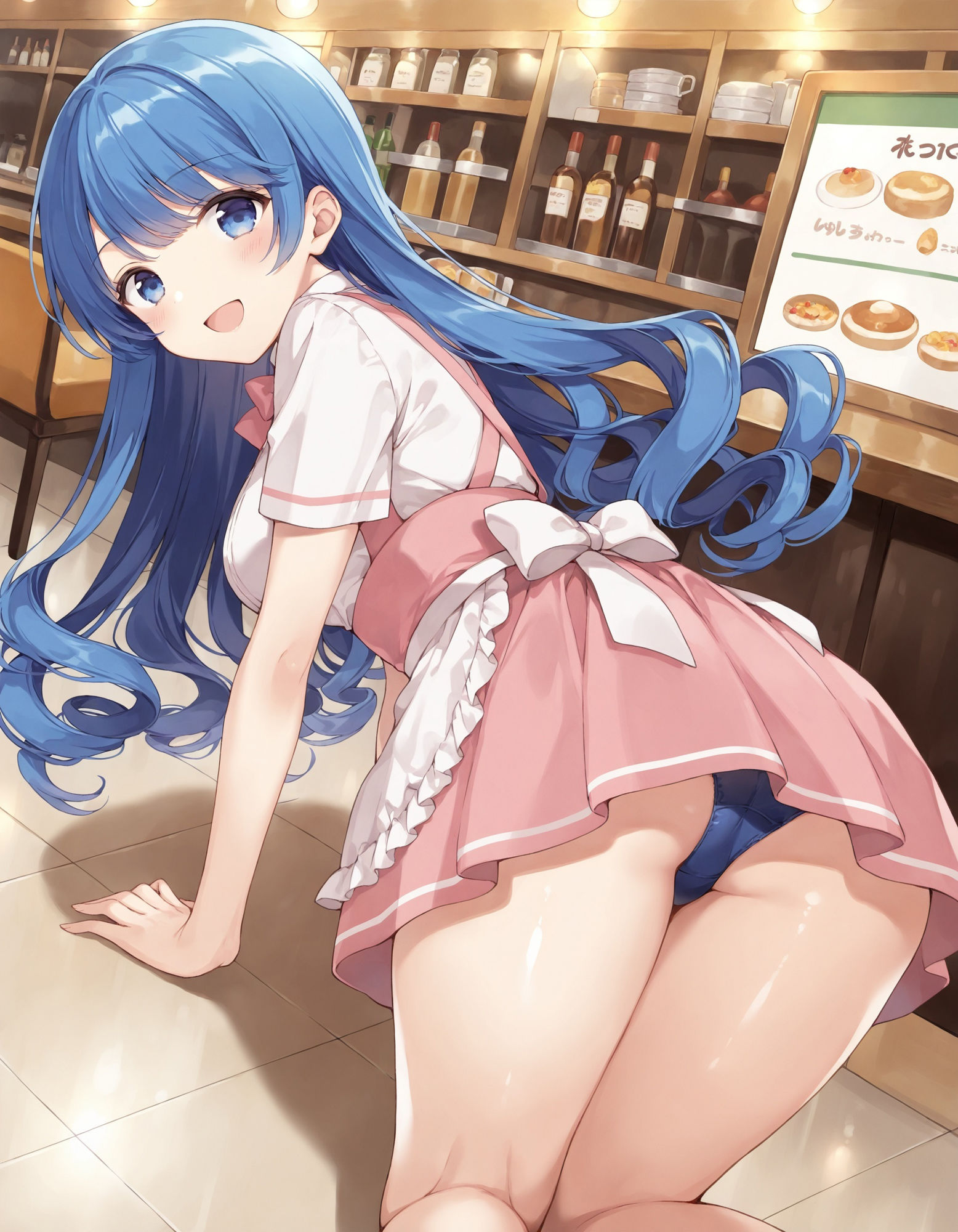 サンプル画像2:ウェイトレスの四つん這いパンチラ(D.P.H.) [d_553426]