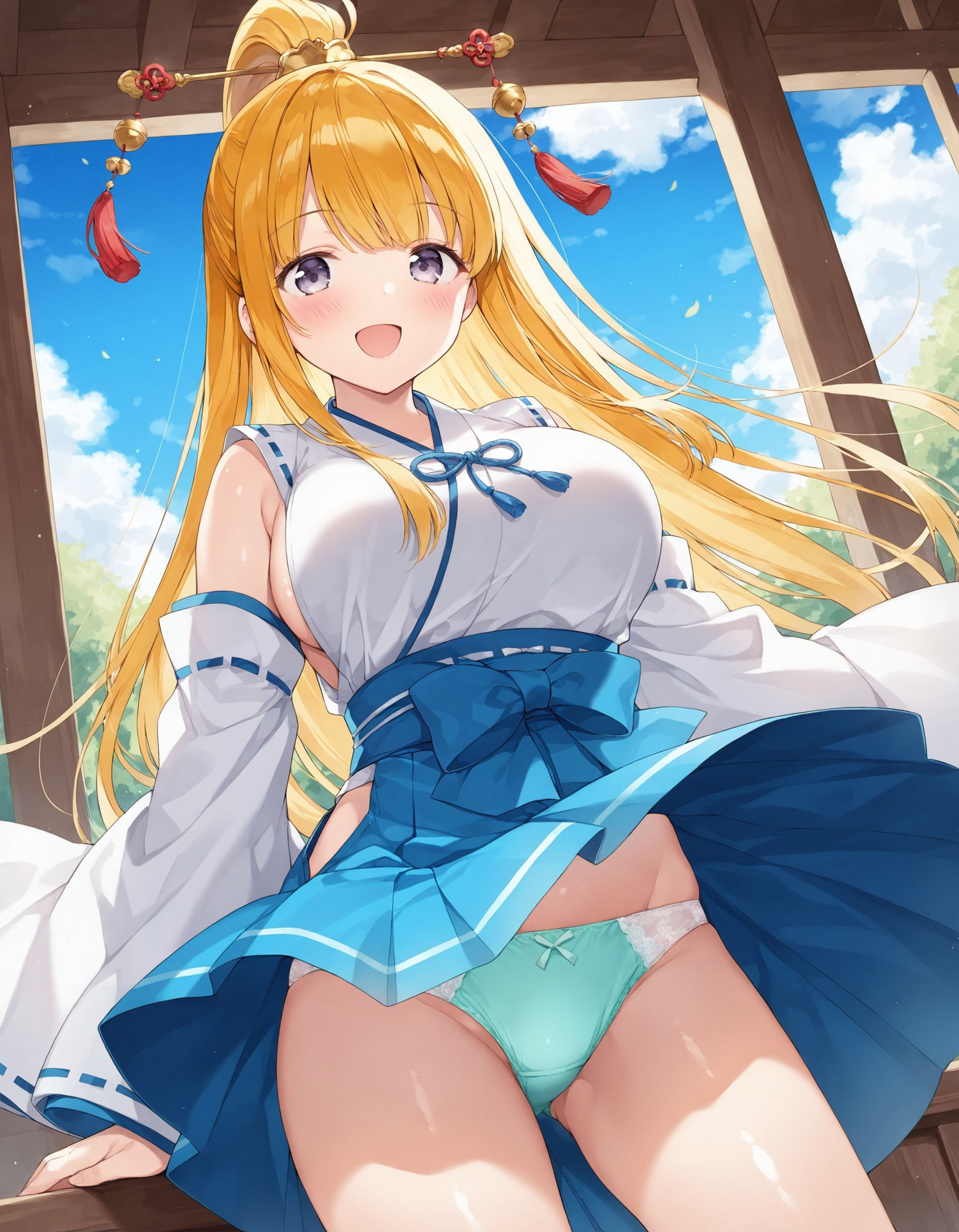 サンプル画像1:巫女コスで風チラ(D.P.H.) [d_553444]