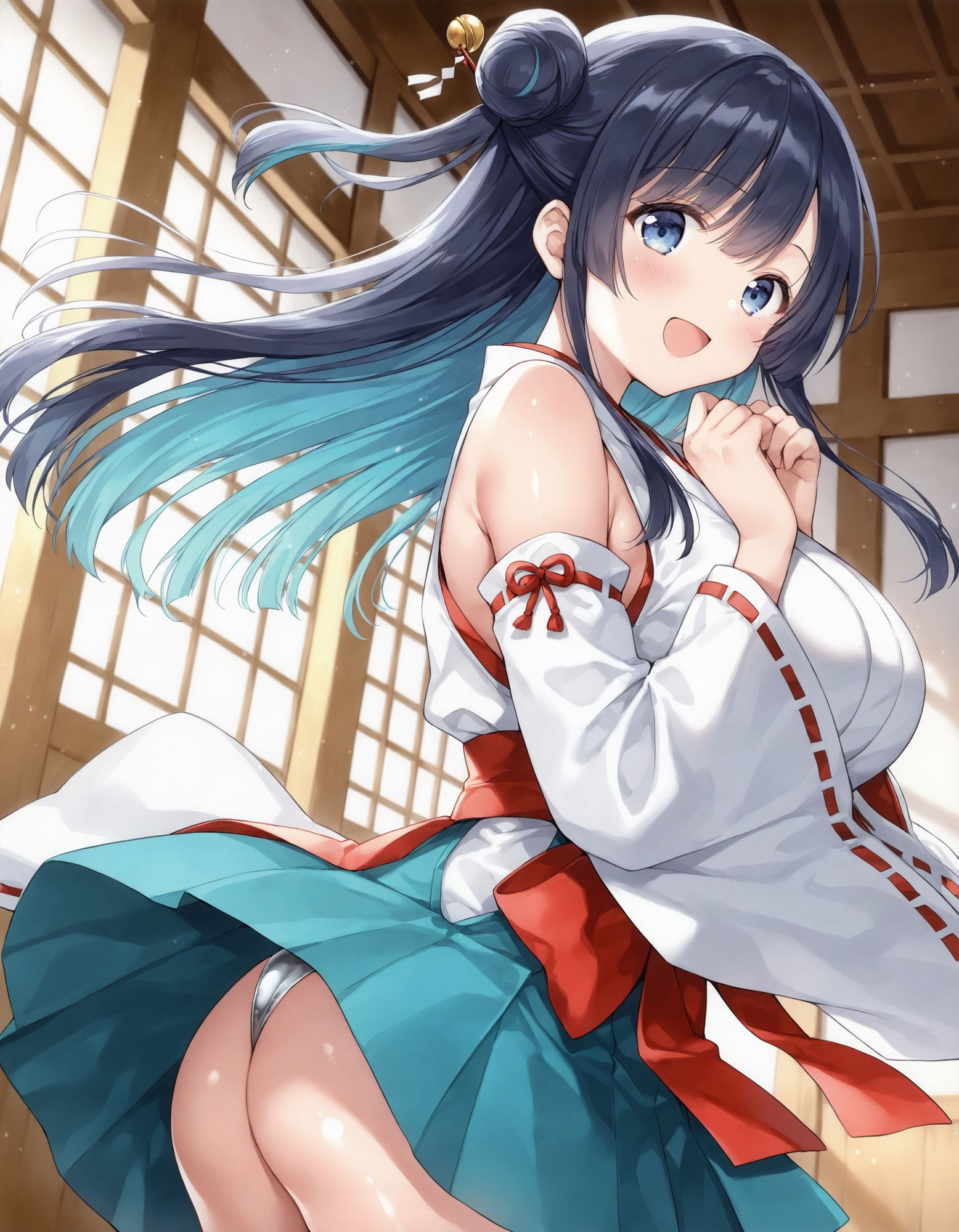 サンプル画像4:巫女コスで風チラ(D.P.H.) [d_553444]