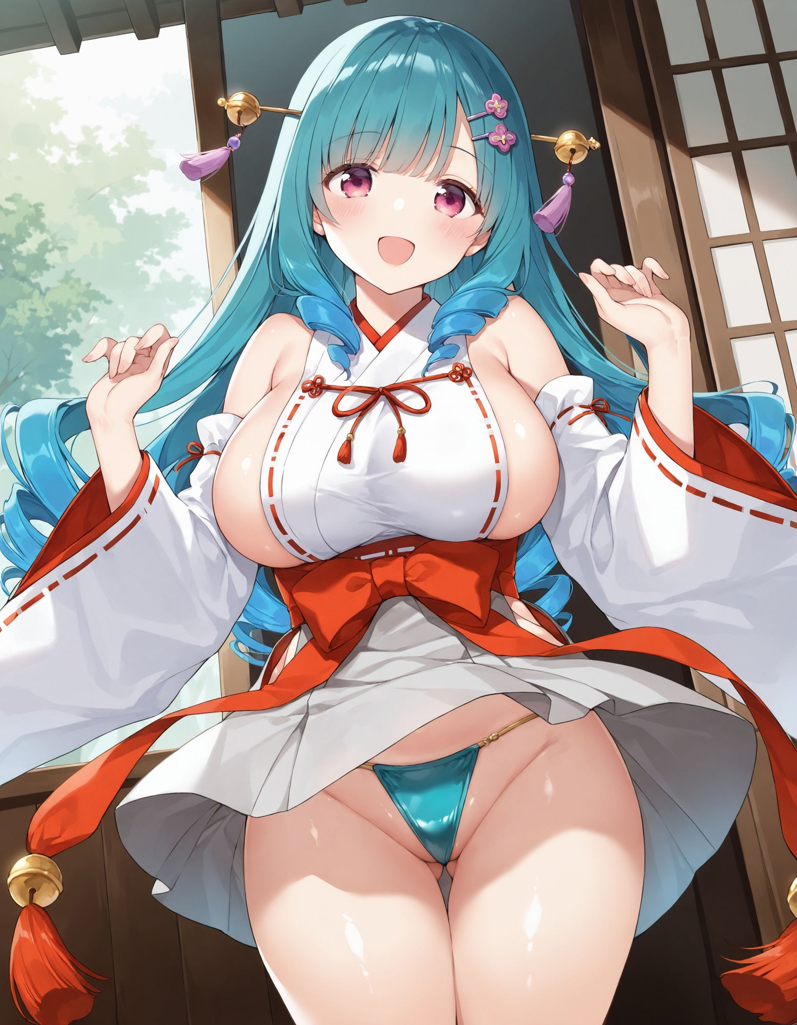 サンプル画像5:巫女コスで風チラ(D.P.H.) [d_553444]