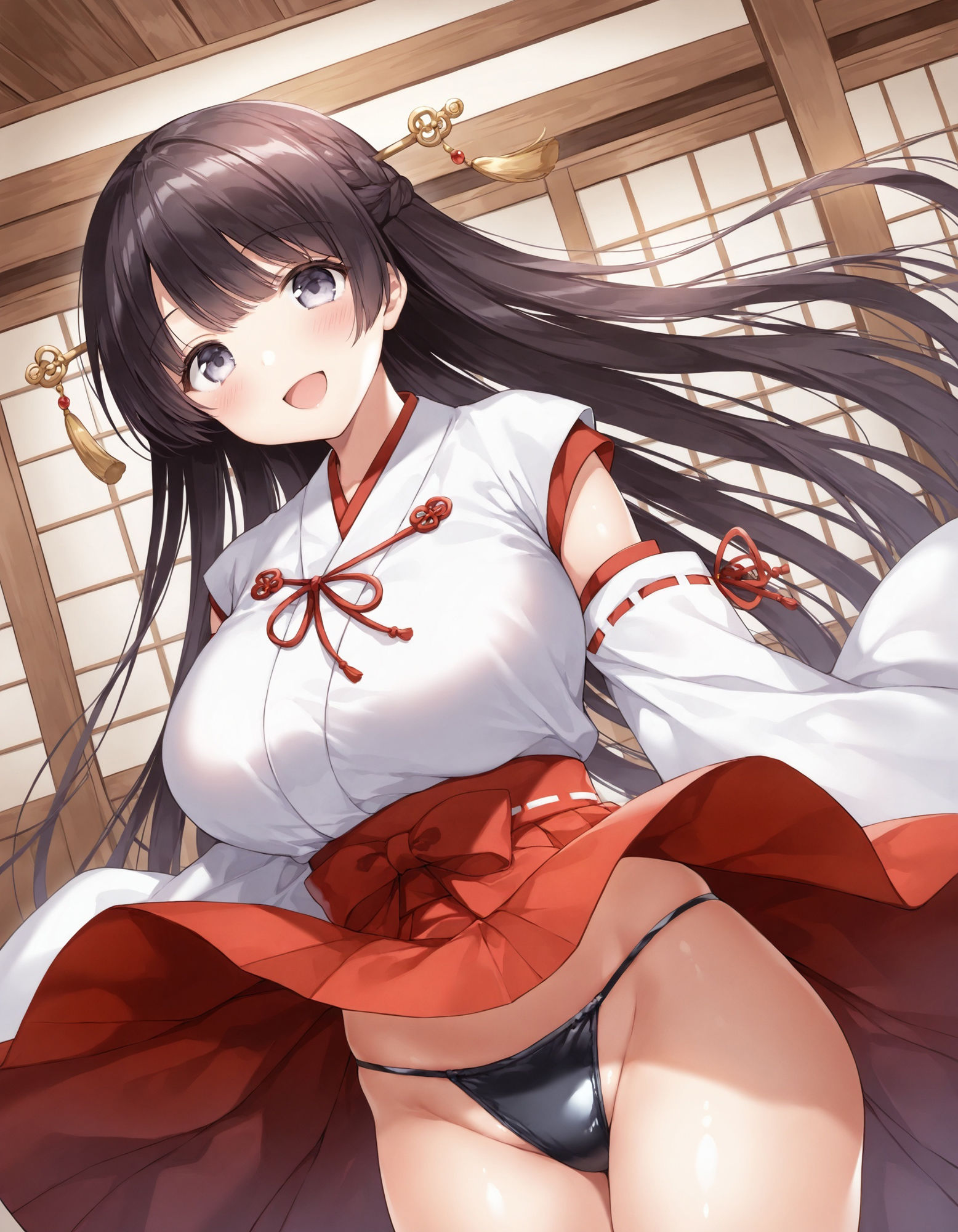 サンプル画像6:巫女コスで風チラ(D.P.H.) [d_553444]