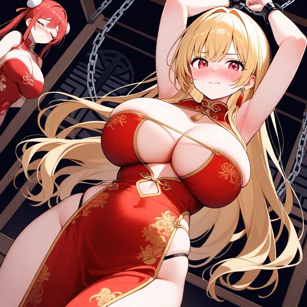 サンプル画像4:フェチコレVol.52 吊り上げ拘束された金髪巨乳チャイナ娘たち【総枚数250枚】(満点星) [d_553525]