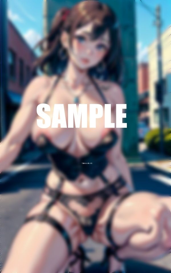 サンプル画像3:エロ過ぎるガーターベルト美熟女たち若いビンビン勃起チンポが欲しくて街を徘徊(AI美女LABO.29) [d_553558]