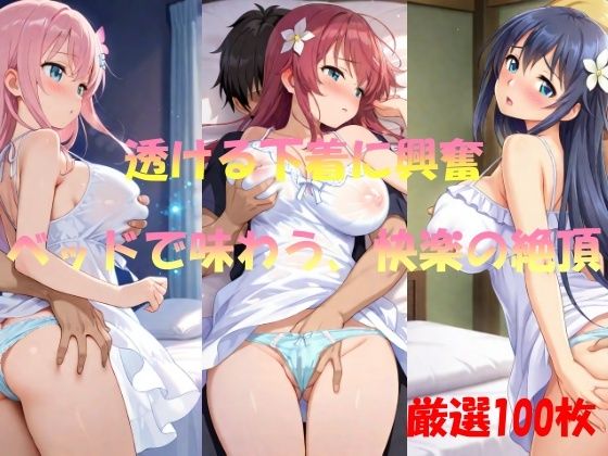 透ける下着に興奮 ベッドで味わう快楽の絶頂【AI幻想工房】