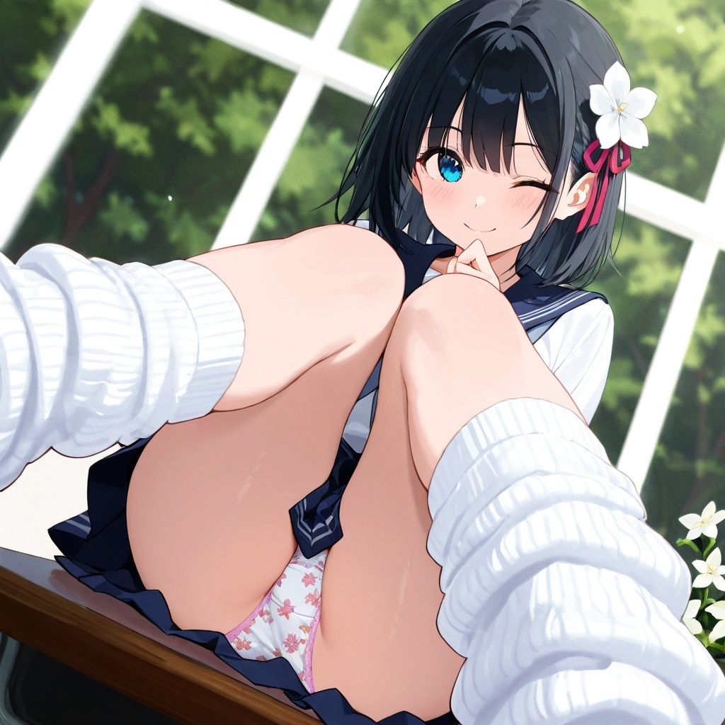 サンプル画像1:ルーズソックスJKのM字パンチラ(あみゅみゅ) [d_553878]