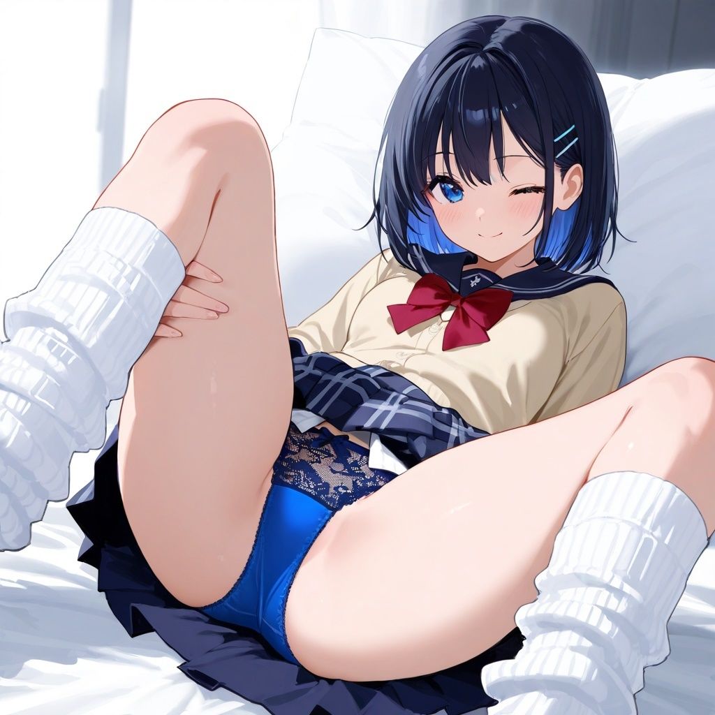 サンプル画像3:ルーズソックスJKのM字パンチラ(あみゅみゅ) [d_553878]