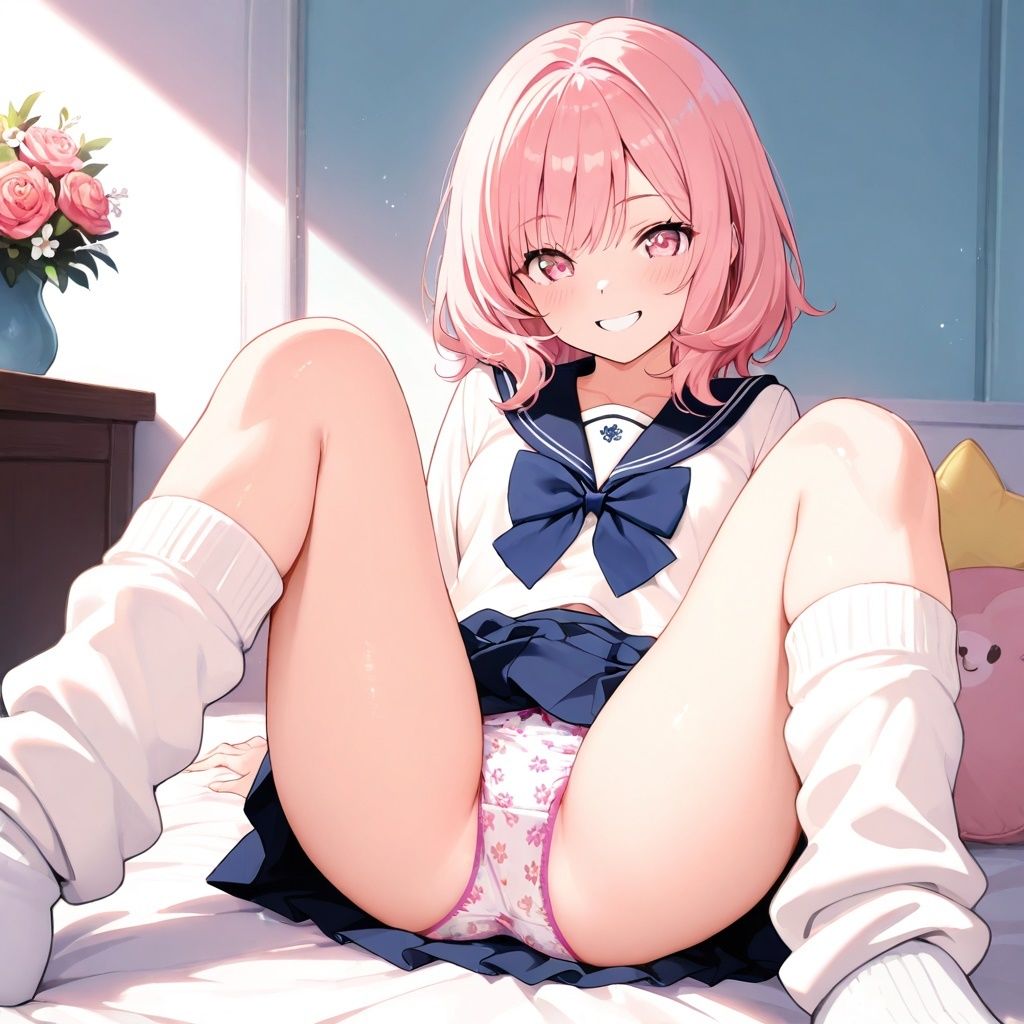 サンプル画像4:ルーズソックスJKのM字パンチラ(あみゅみゅ) [d_553878]