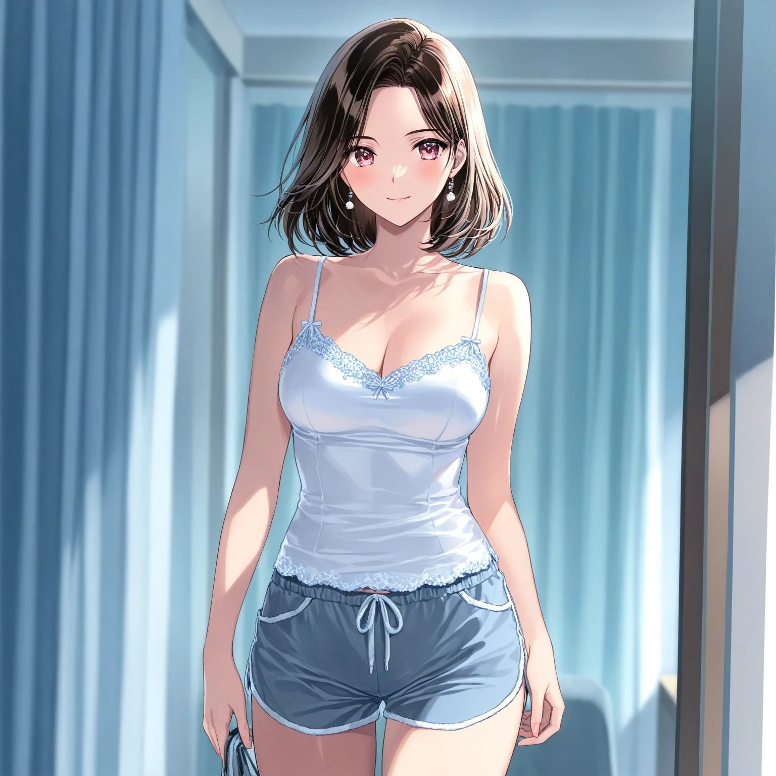 サンプル画像5:キャミソールとショートパンツの美女(はなはな出版) [d_553978]