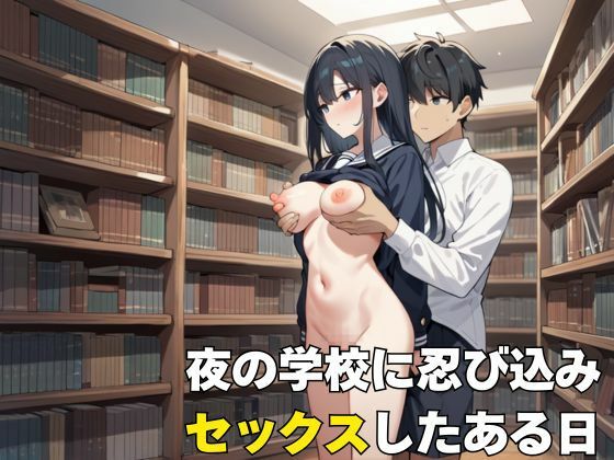 サンプル画像1:夜の学校で巨乳女子とスクールセックス(しろいか) [d_554356]