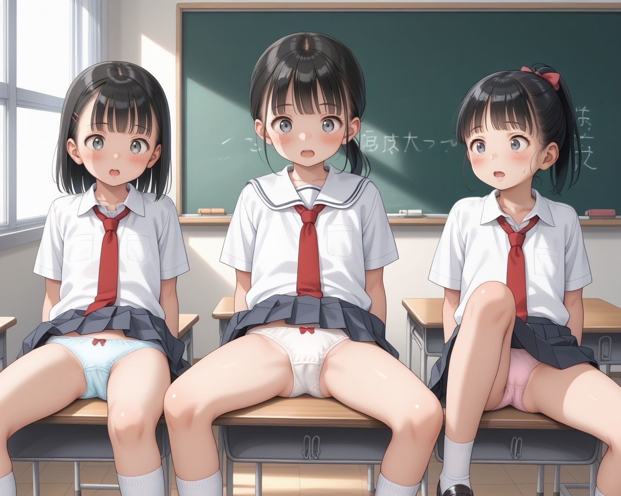 サンプル画像1:スジまんハーレム ちっぱい少女たちの初めての種付けを観察(あめりかん極太ロリロリそーせーじ) [d_554564]