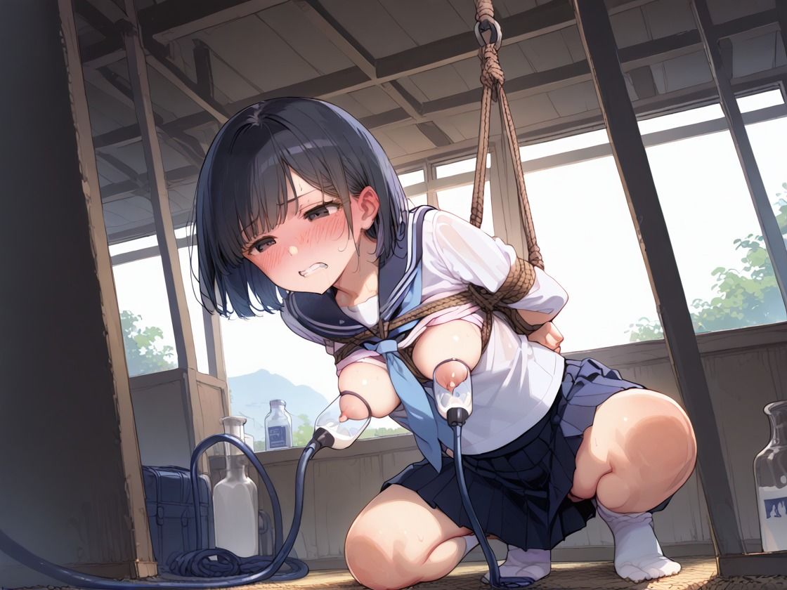 サンプル画像1:搾乳調教 女子校生を監禁拘束 種付けプレス(にじのたまてばこ) [d_554755]