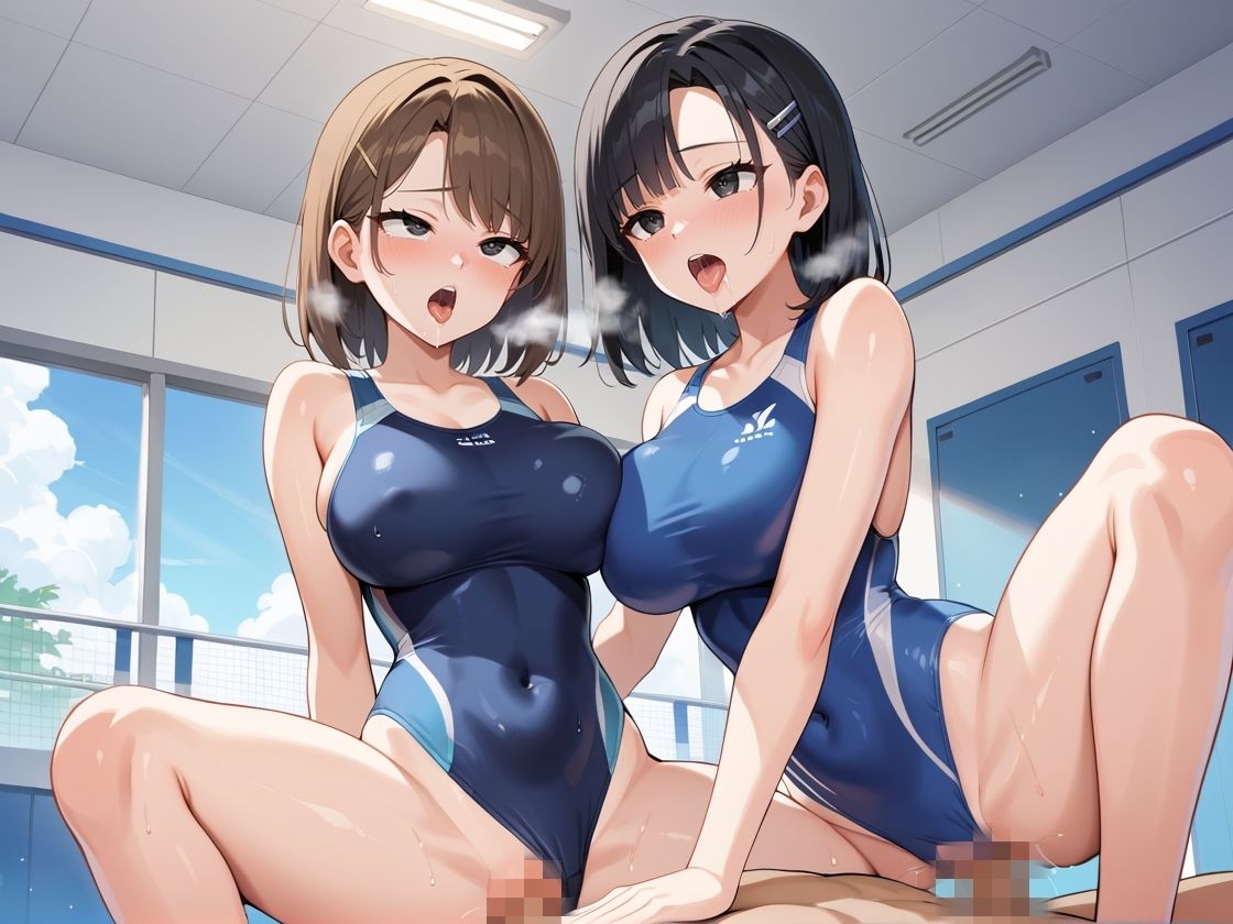 サンプル画像5:爆乳水泳部の夏合宿で、監督・コーチ・男子水泳部員と大乱交！(ひなたのひよこ) [d_554826]