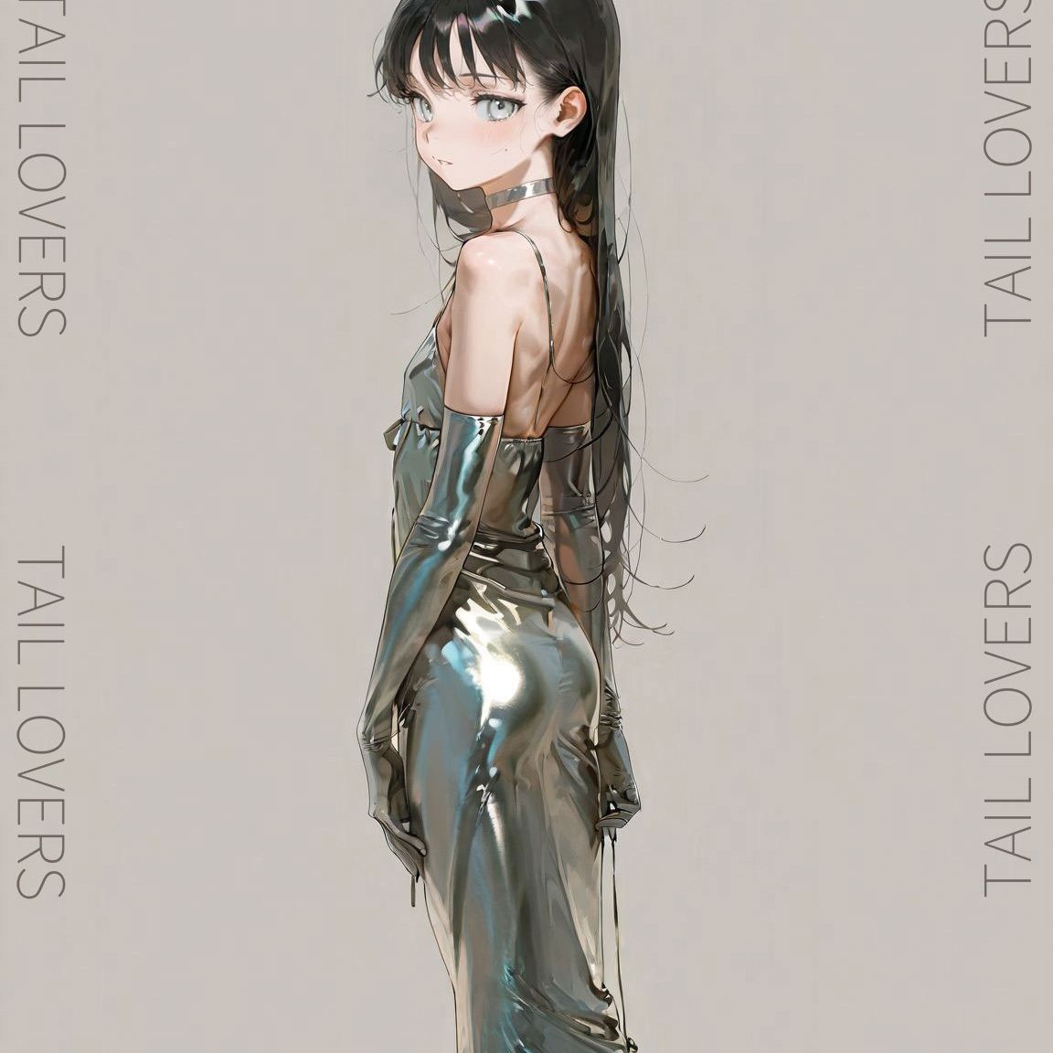 サンプル画像1:光沢ドレスで誘惑してくる彼女【218枚＋3movies】(TAIL LOVERS) [d_554845]