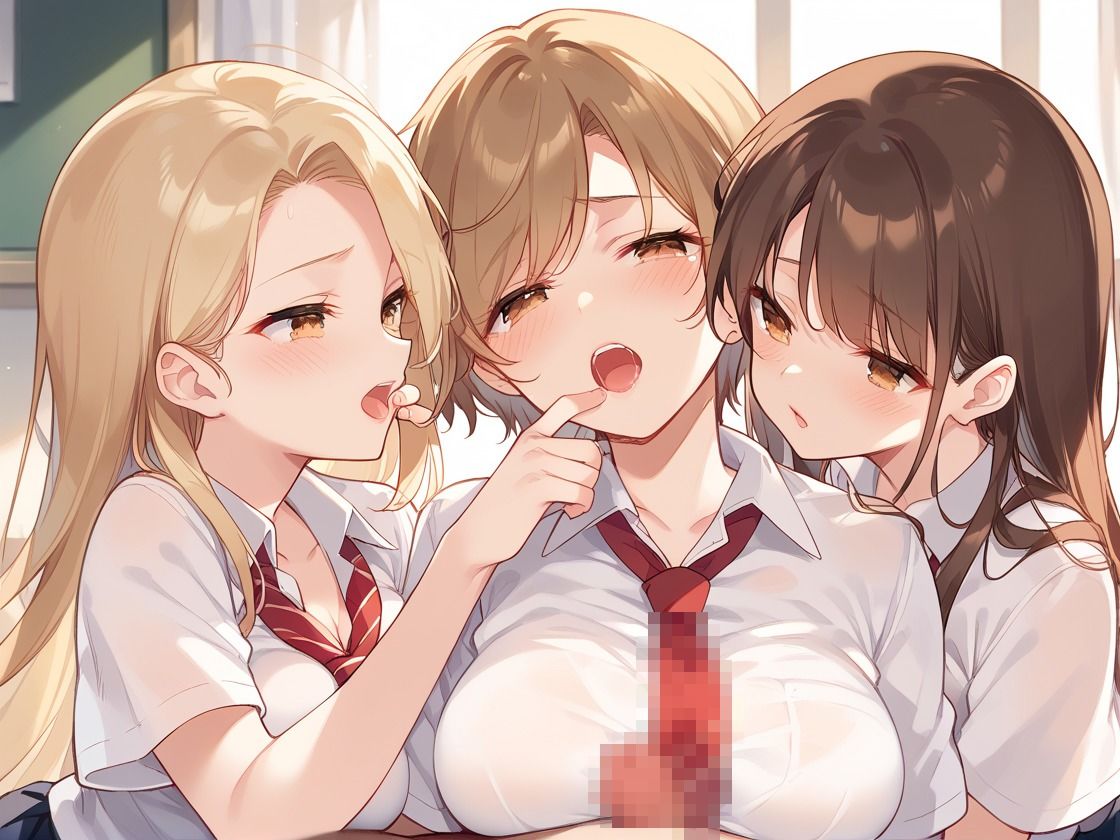 サンプル画像4:ハーレム学園  ミニスカニーハイで僕のあそこがくすぶる‥(あんあんつけぼー) [d_554863]