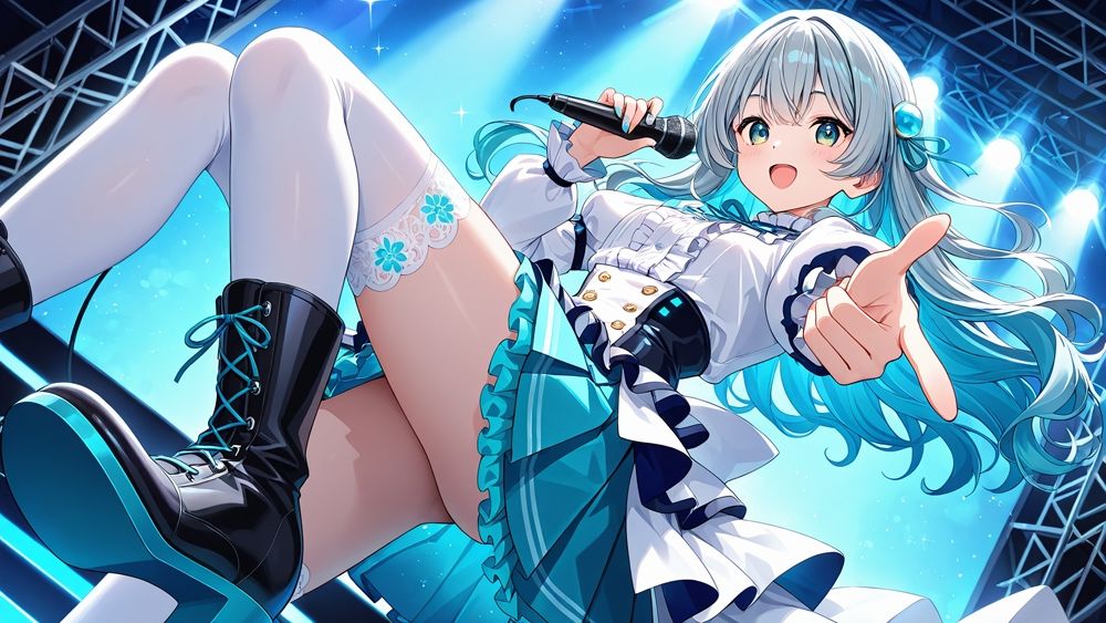 サンプル画像3:【FANZA専売】清楚銀髪と金髪アイドルの秘密プライベートレッスン【4K高画質】(御一堂) [d_554933]