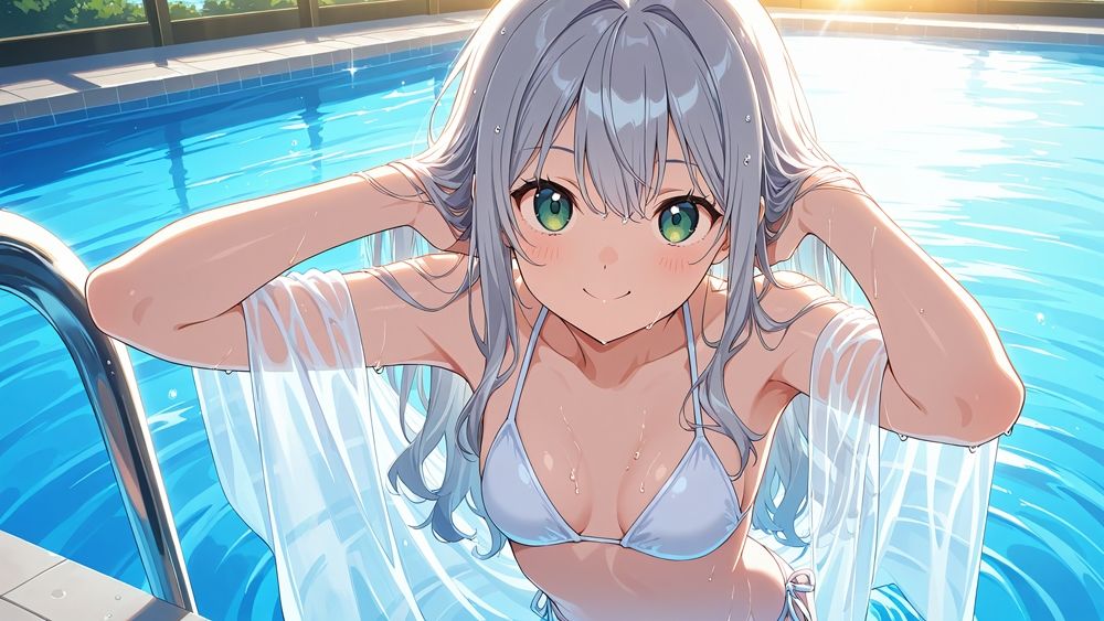 サンプル画像5:【FANZA専売】清楚銀髪と金髪アイドルの秘密プライベートレッスン【4K高画質】(御一堂) [d_554933]